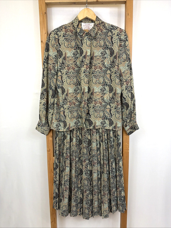 Pendleton Jackets & Blazers - Pendleton Multicolor Pattern Pleated Skirt Button Up Top Skirt Set Size SMALL